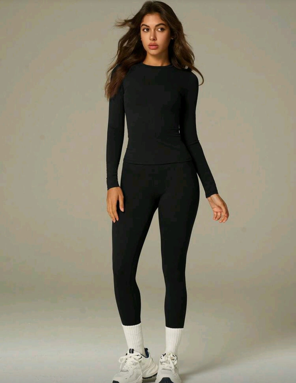 Shape wear set breathable black soft fabric set007