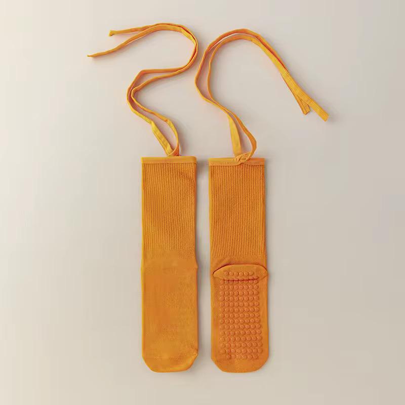 Yoga socks with ribbon ys005