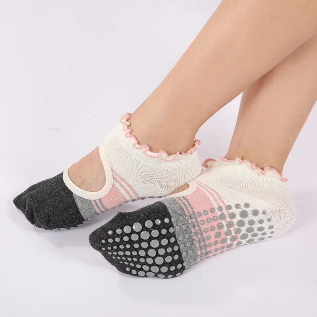 Ruffles stripes pilates yoga socks S0029