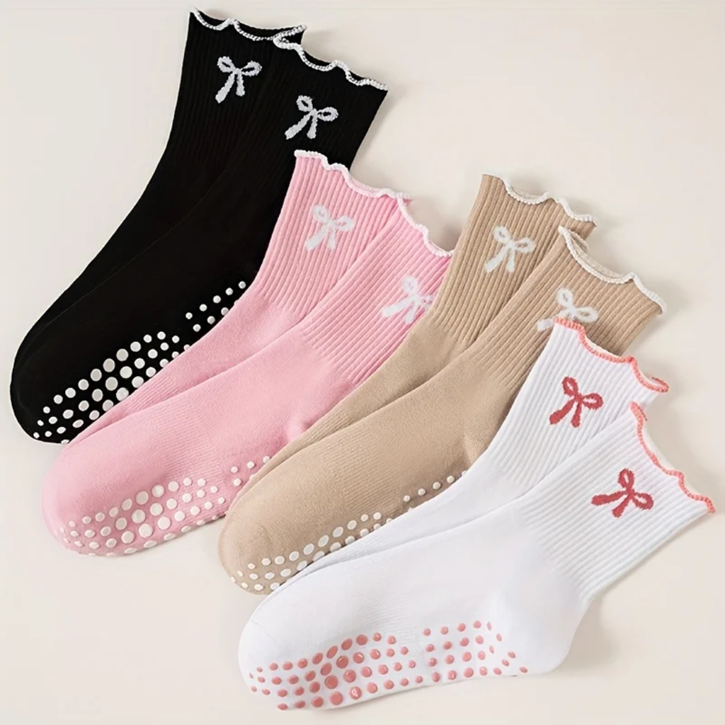 Long yoga pilates  ruffles socks with bow ys0016