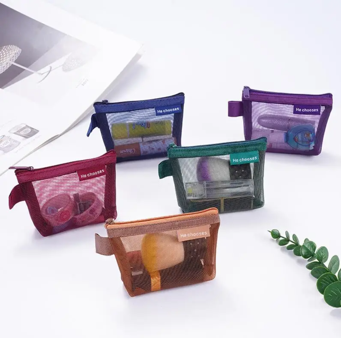 Mini mesh zipper pouch p004