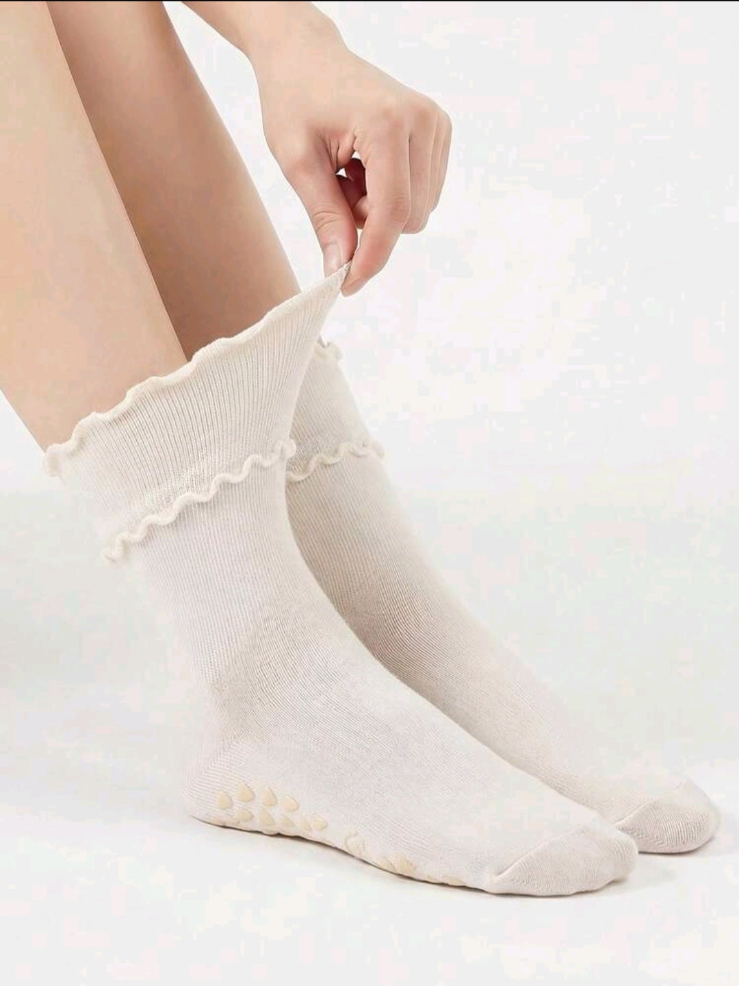Double ruffles pilates yoga socks S0036