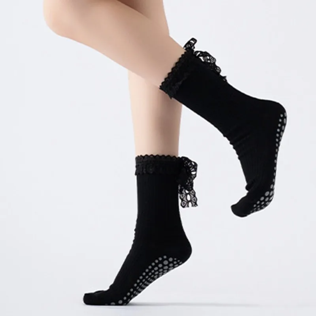 Pilates socks lace bow S0034