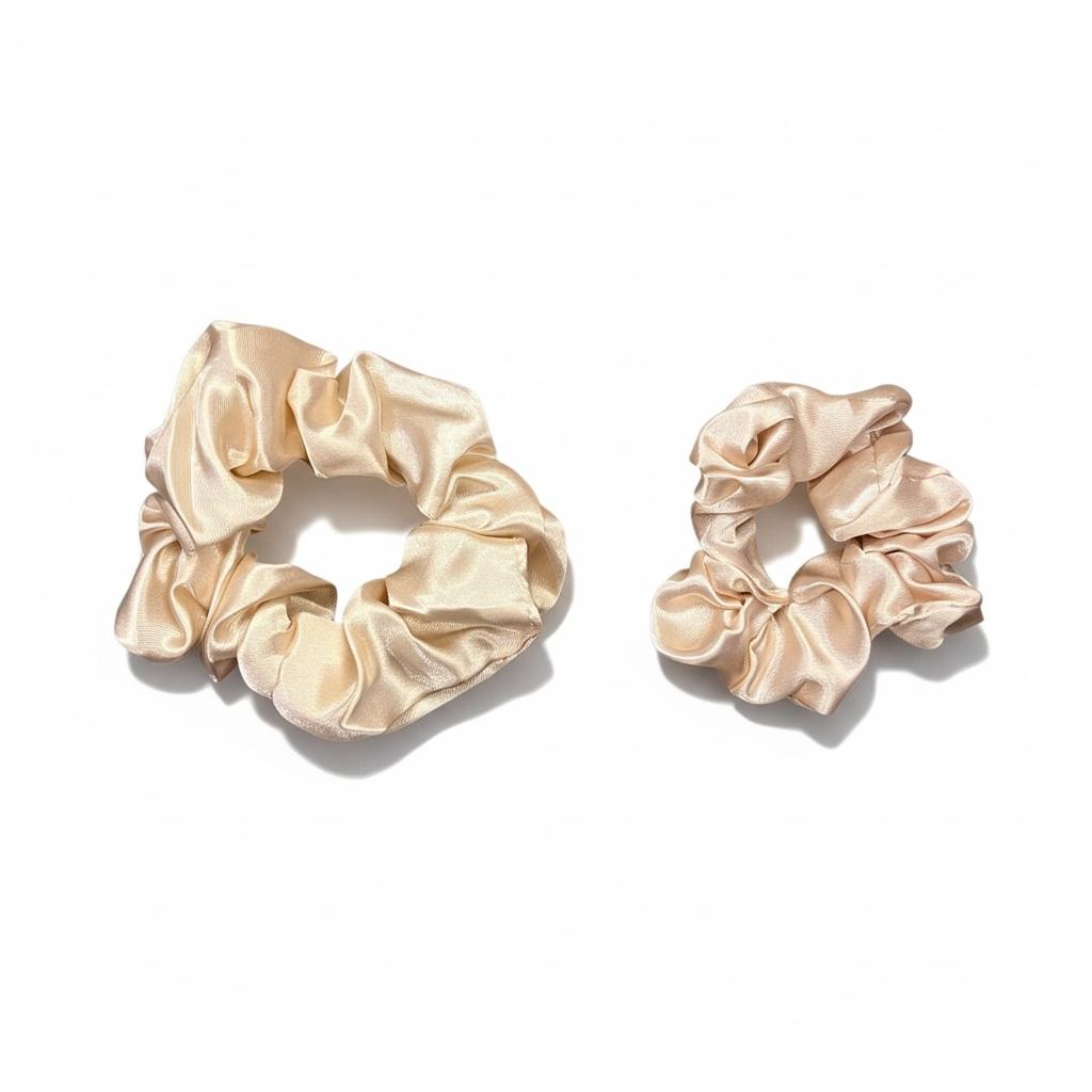 Set of 2 satin scrunchies 1 small 1 medium same color s005