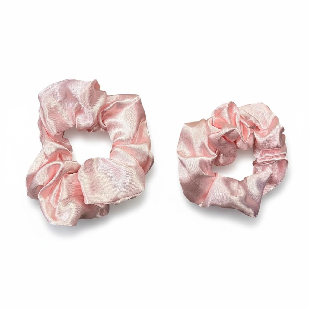 Set of 2 satin scrunchies 1 small 1 medium same color s005