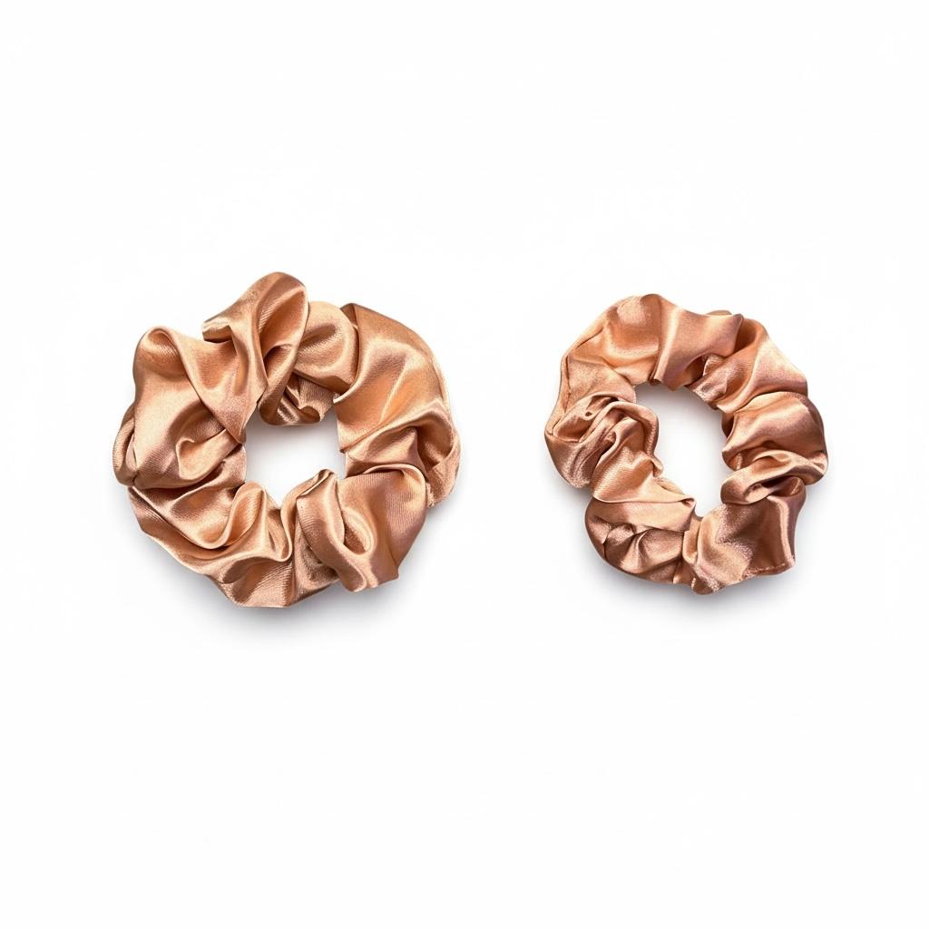 Set of 2 satin scrunchies 1 small 1 medium same color s005