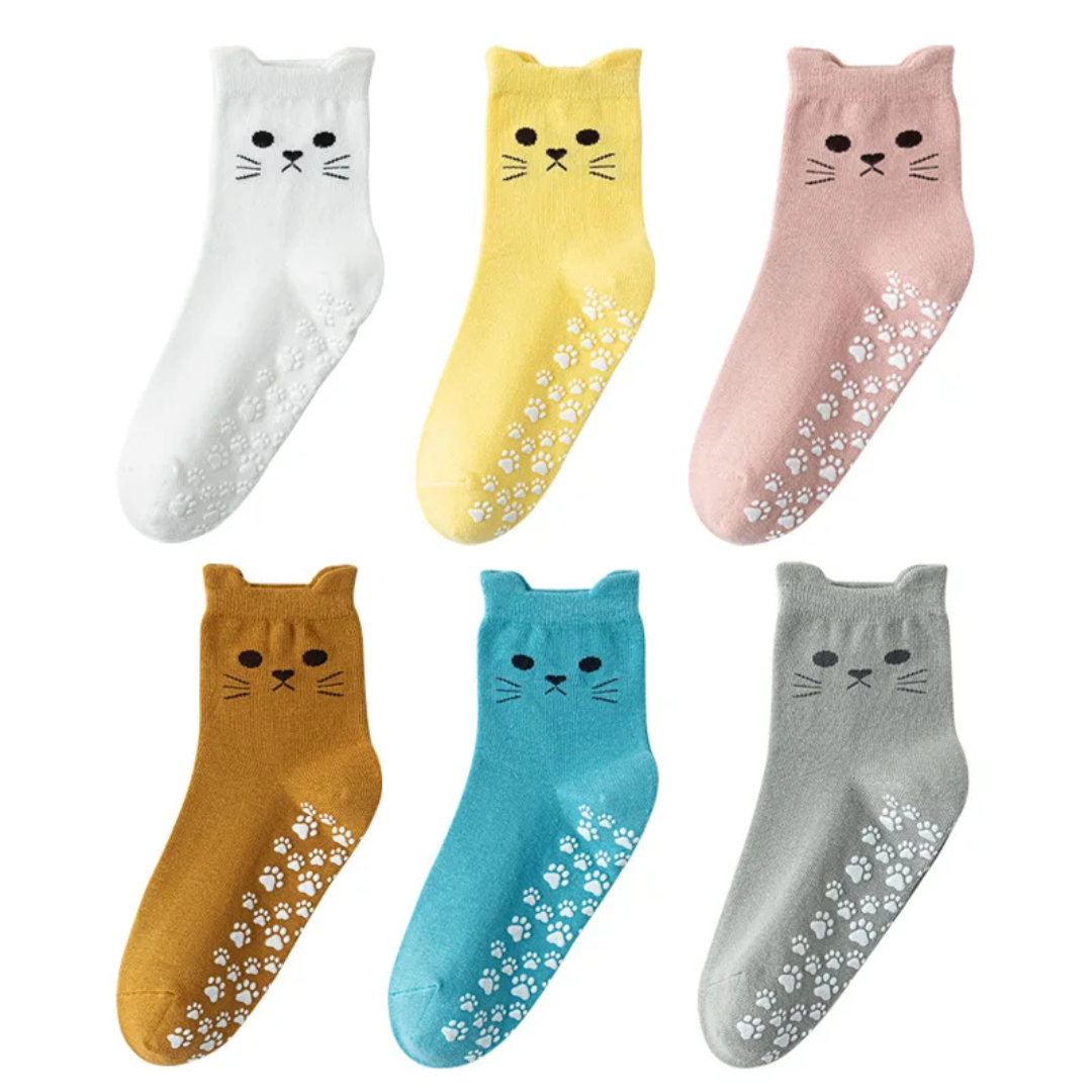 Cat floor pilates socks with grip ys0017