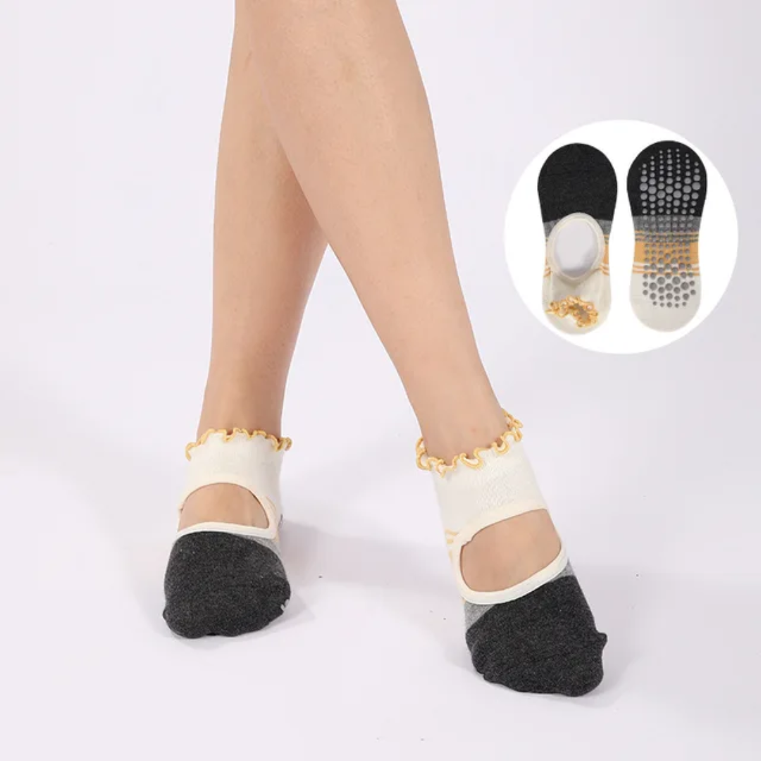 Ruffles stripes pilates yoga socks S0029