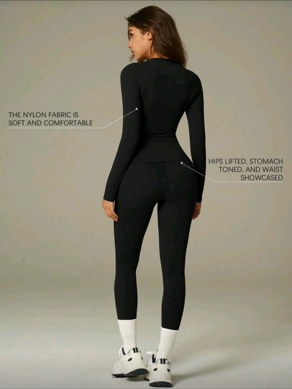 Shape wear set breathable black soft fabric set007