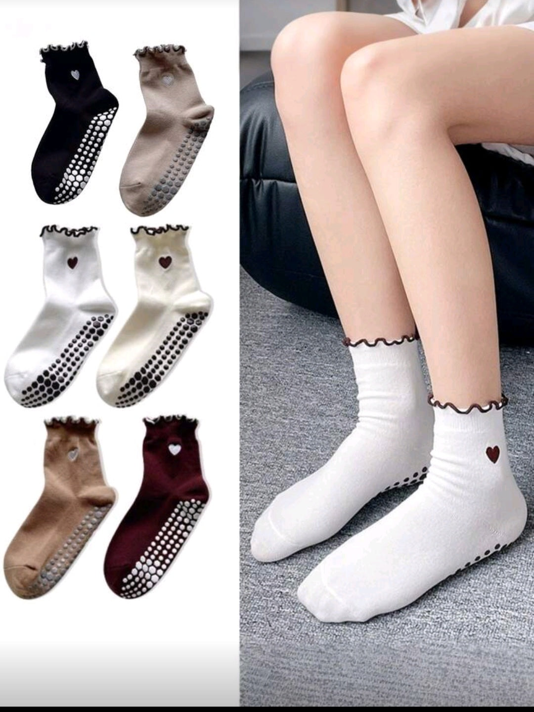 Pilates socks ,heart embroidery lace sport socks - ys006