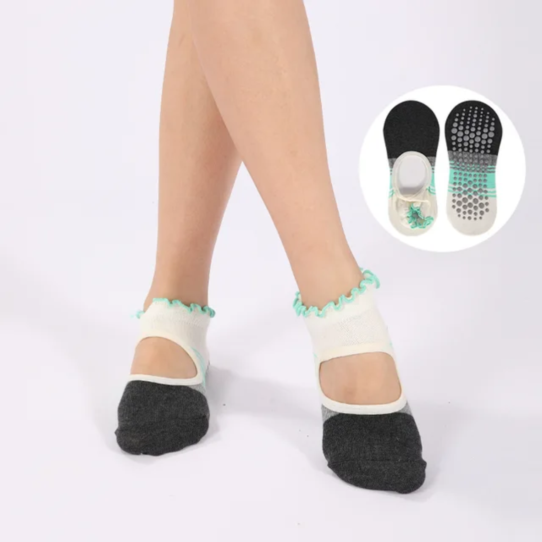 Ruffles stripes pilates yoga socks S0029