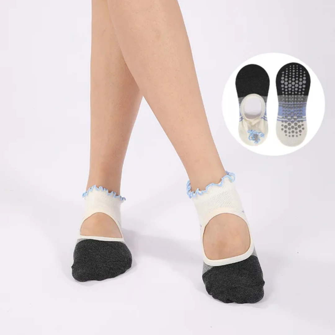 Ruffles stripes pilates yoga socks S0029